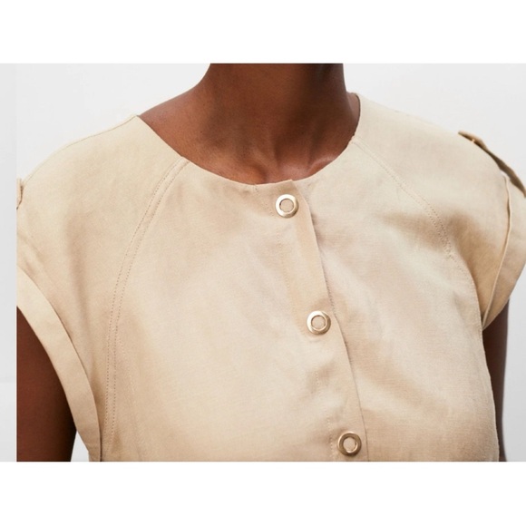 Melanie Lyne Button Front Linen Dress, size 8 - Picture 12 of 12